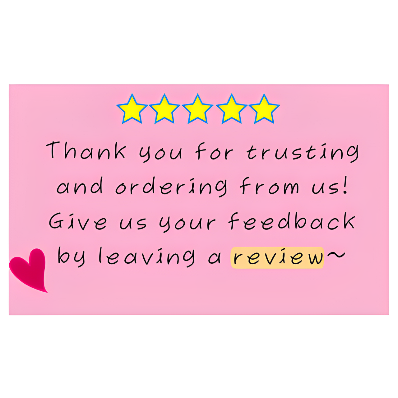 6. Handwritten Note (Blank Pink) Delivery Stickers 250pcs