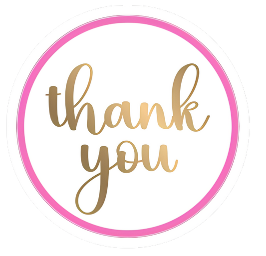 13. Thank You (Pink Outline) Delivery Stickers 250pcs