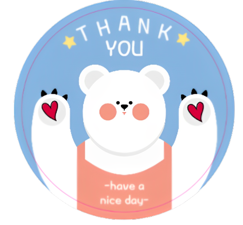 11. Thank You Bear Delivery Stickers 250pcs