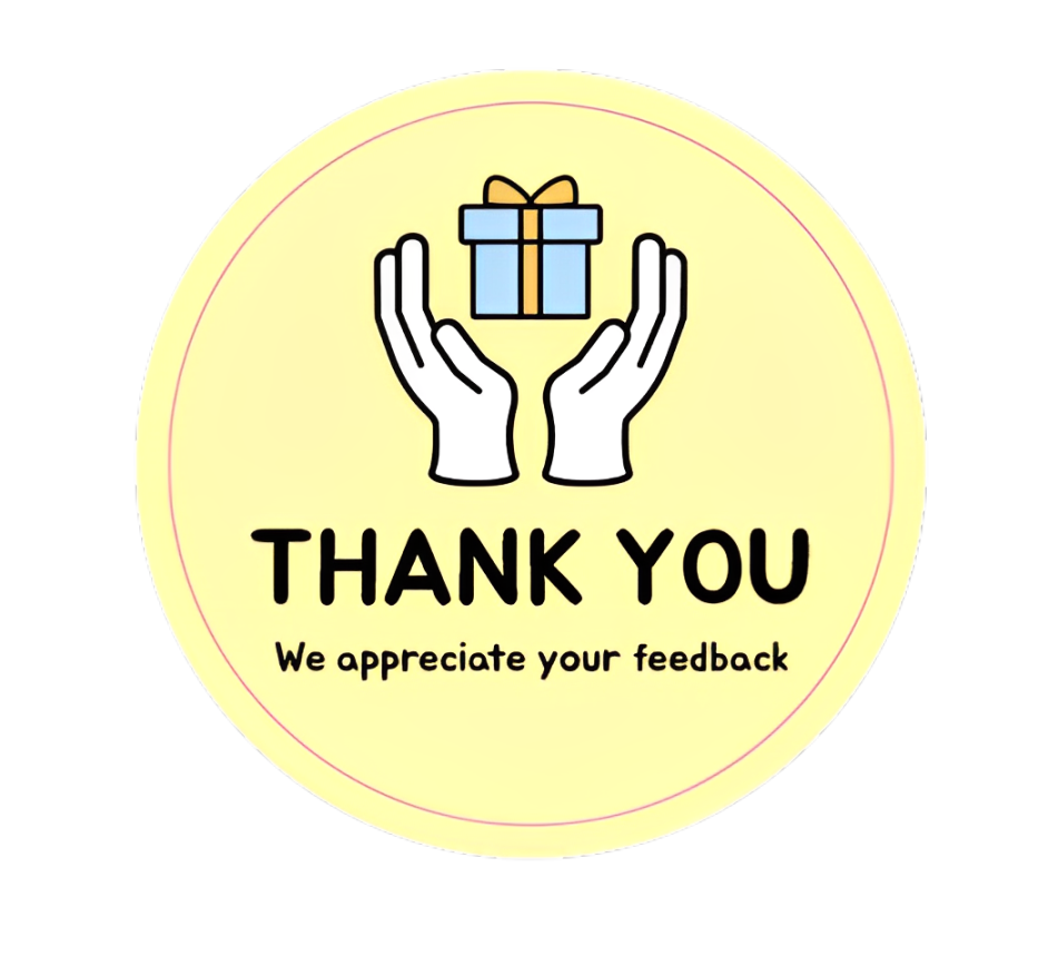 12. Thank you (Yellow) Delivery Stickers 250pcs