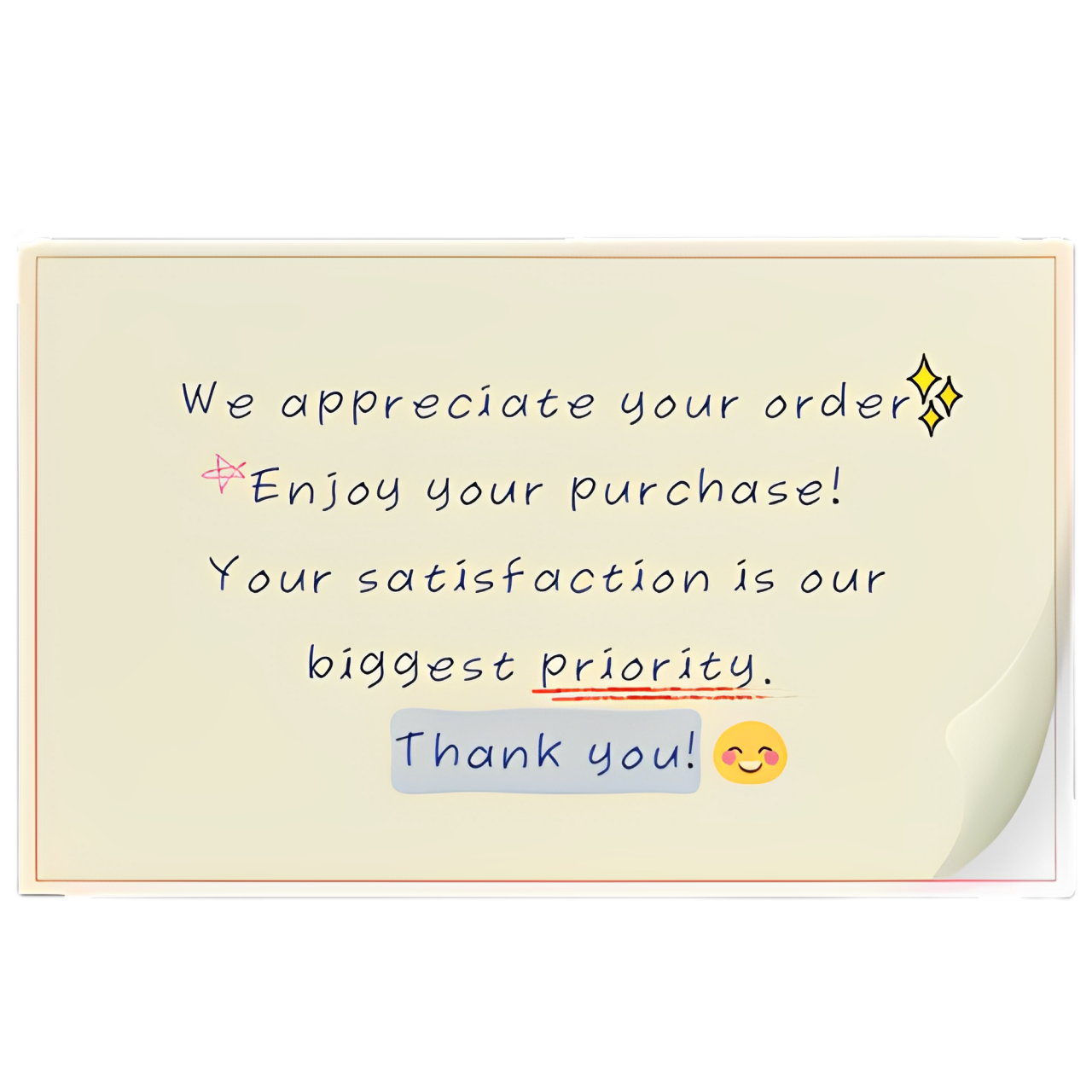 5. Handwritten Note (Blank Yellow Post-it) Delivery Stickers 250pcs